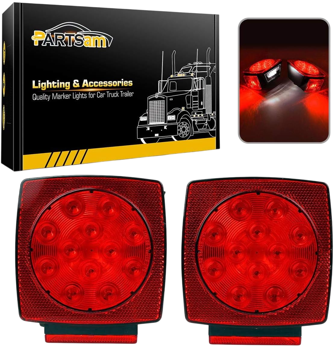 Trophy 12V Submersible Square Led Trailer Light